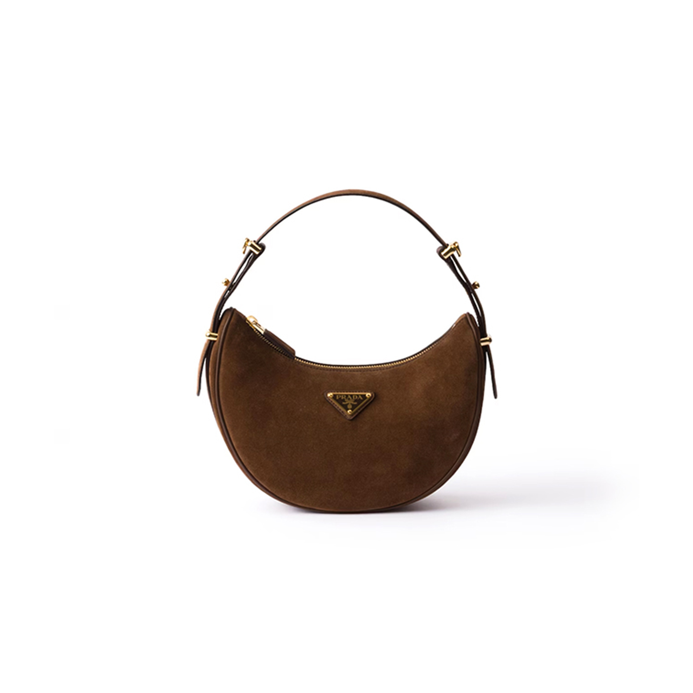 PRADA ARQUÉ SUEDE SHOULDER BAG 1BC194 (22.5*18.5*6cm)